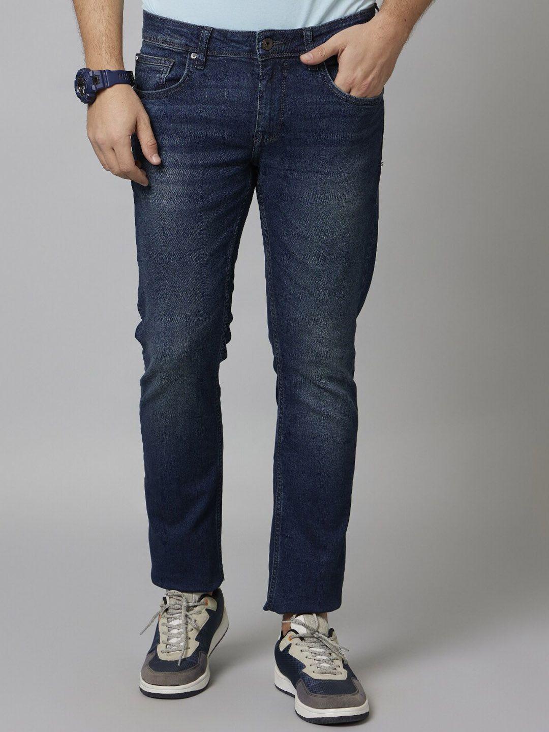 celio men blue jean slim fit low distress stretchable jeans