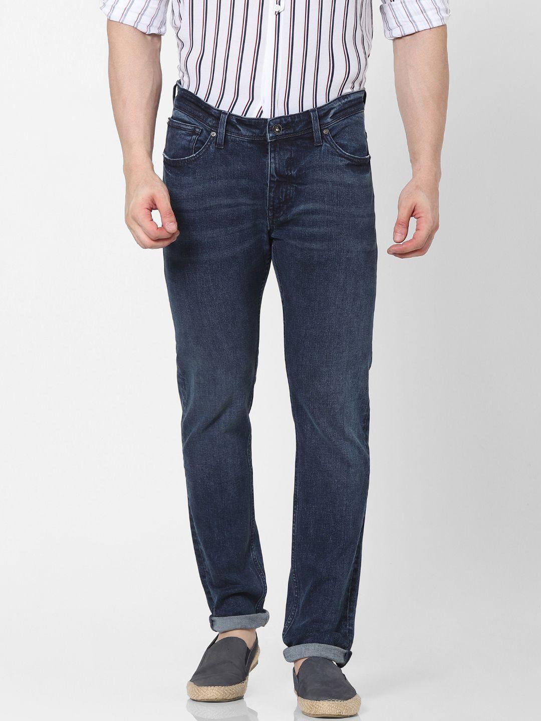 celio men blue straight fit light fade jeans