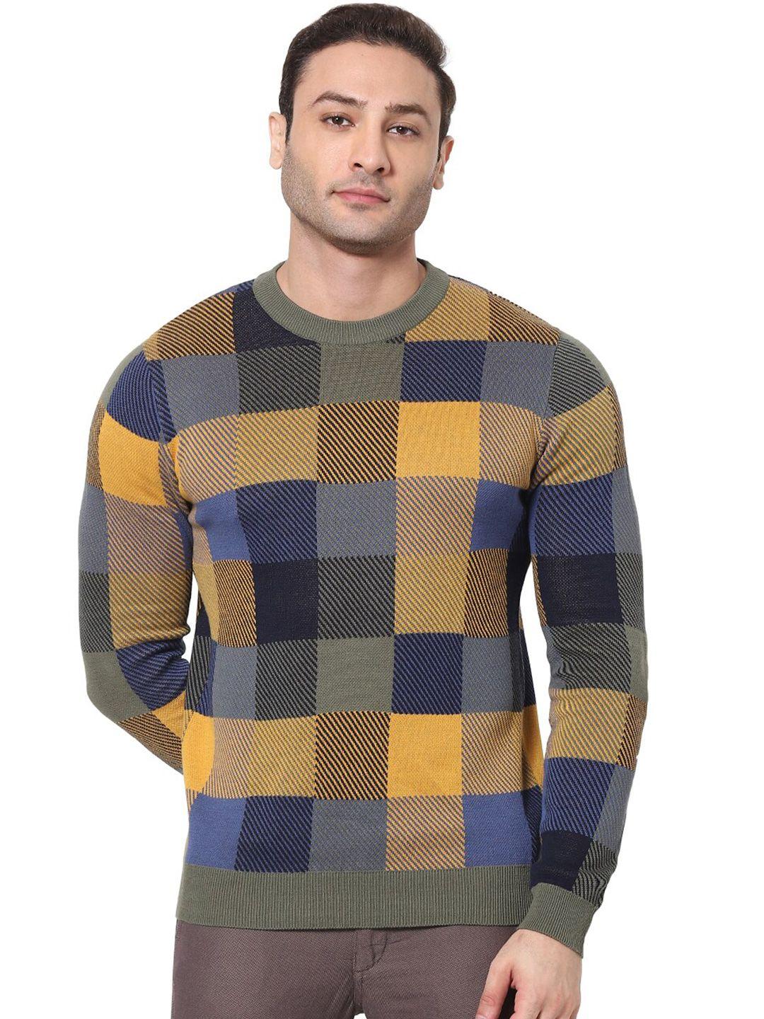 celio men checked pullover