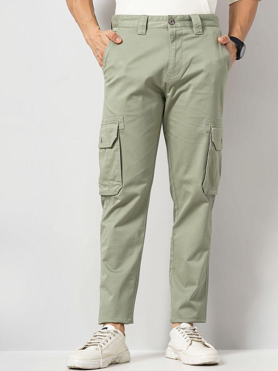 celio men classic mid rise cotton cargos trousers