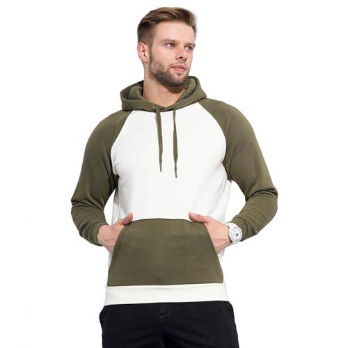 celio men color block olive regular sweatshirt