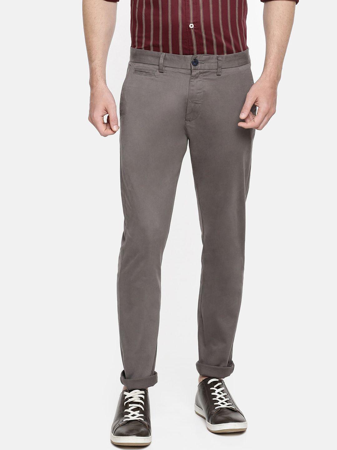 celio men grey slim fit solid chinos