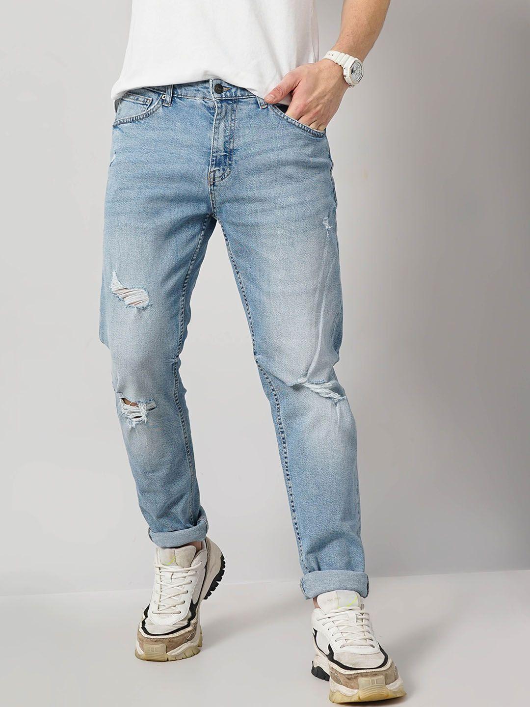 celio men jean mildly distressed heavy fade stretchable jeans