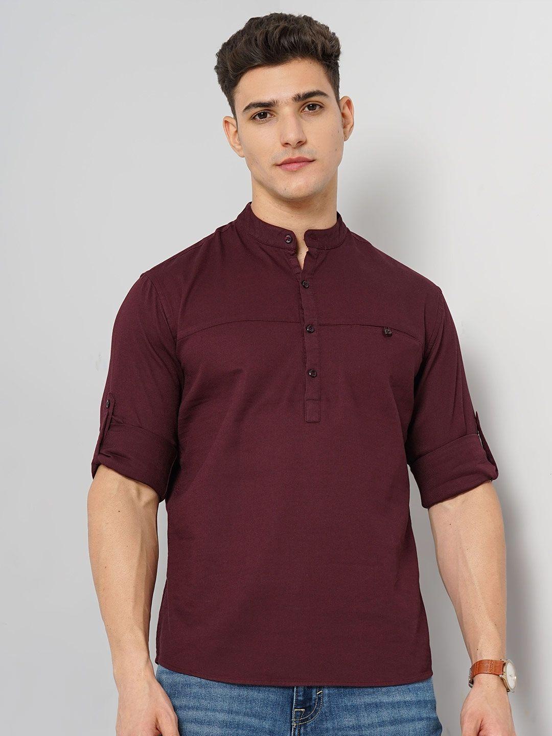 celio men maroon classic opaque casual shirt