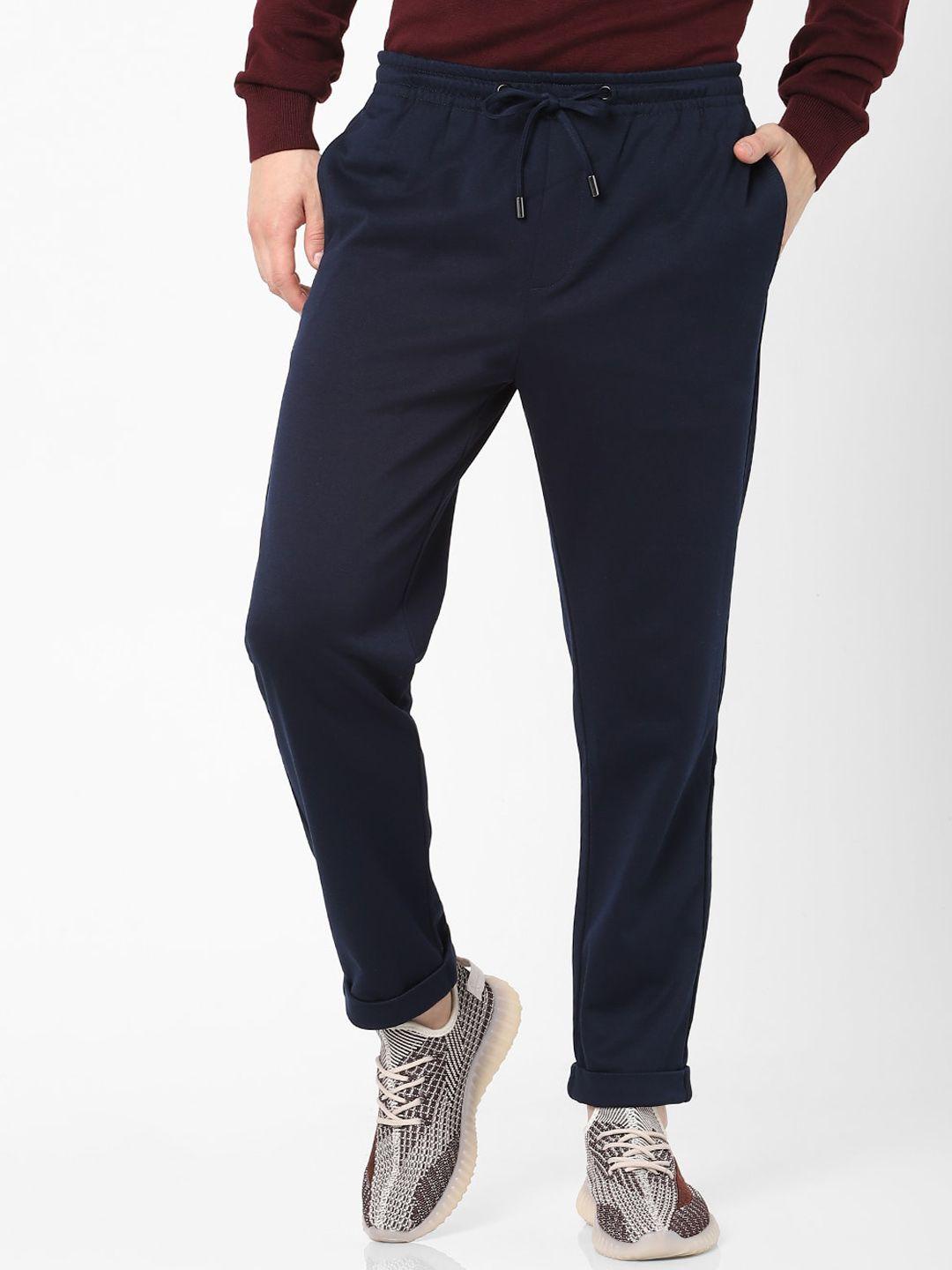 celio men mid-rise track pants with side pockets