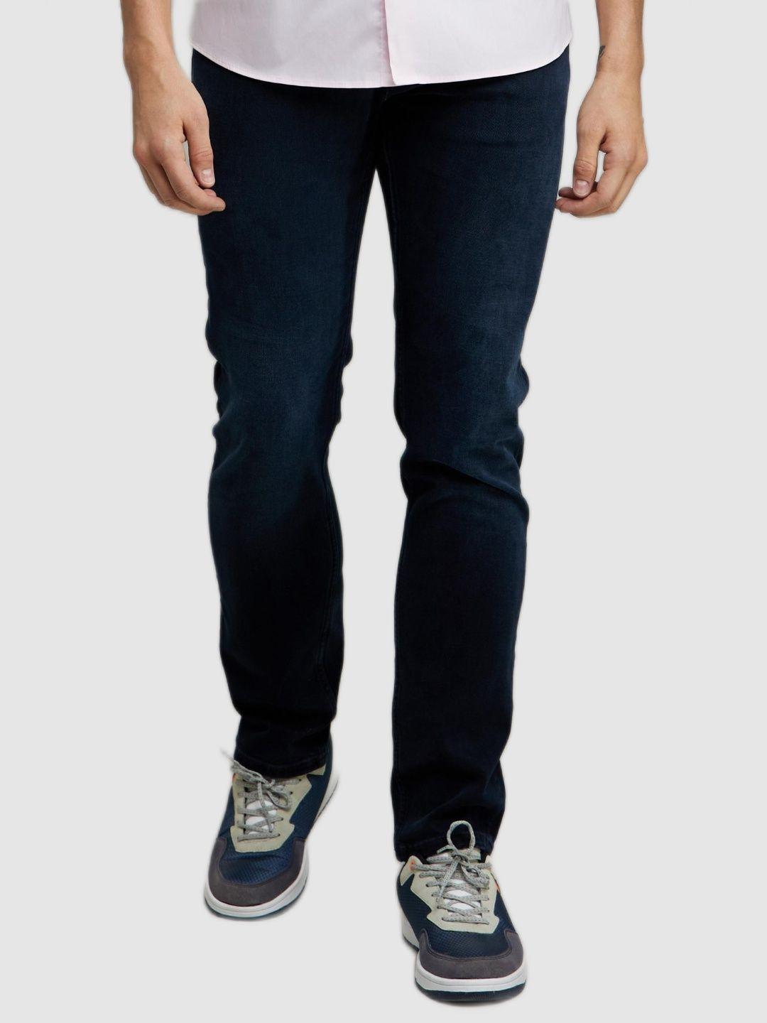celio men navy blue cotton  jean skinny fit stretchable jeans