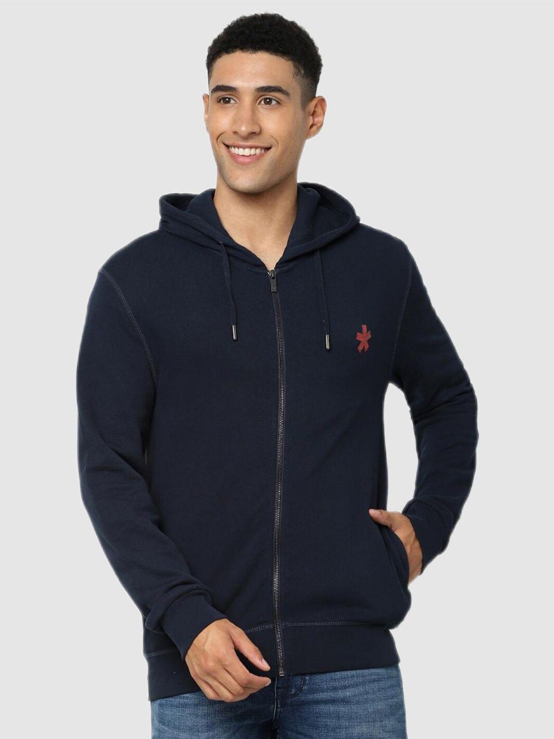 celio men navy blue hooded sweatshirt