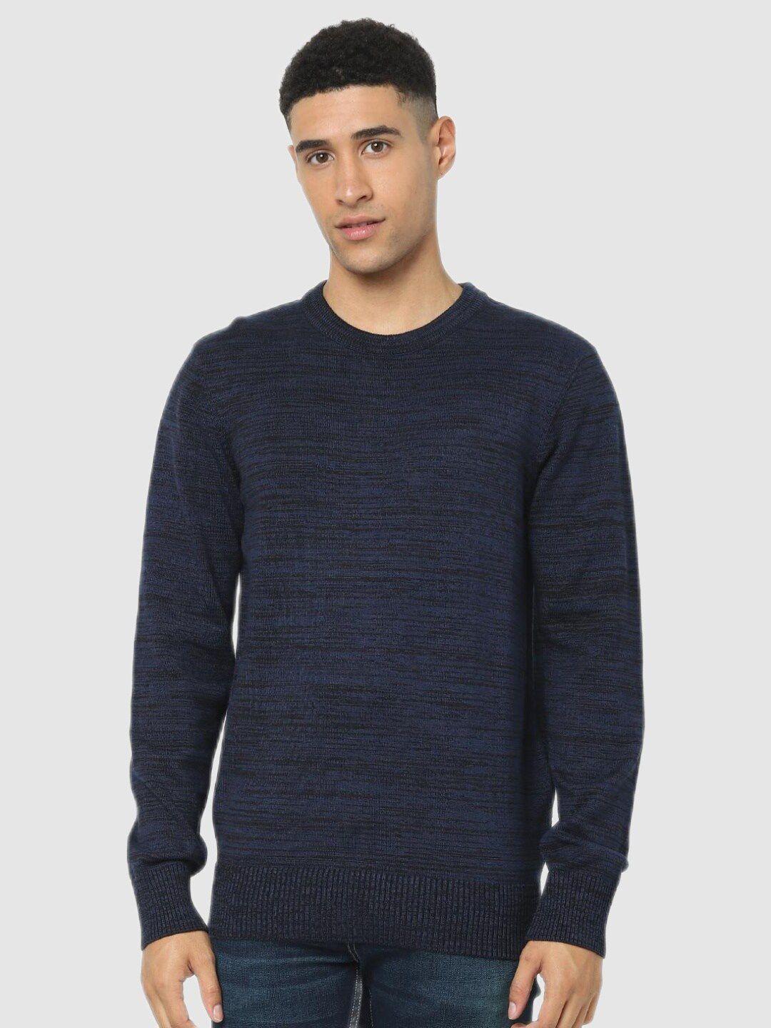 celio men navy blue printed pullover