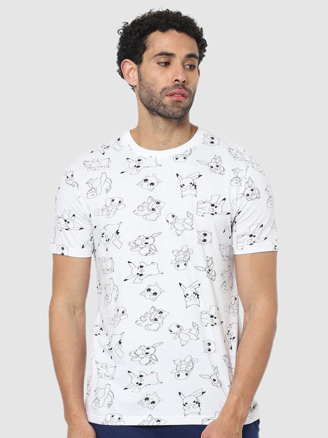 celio men pokemon white printed t-shirt