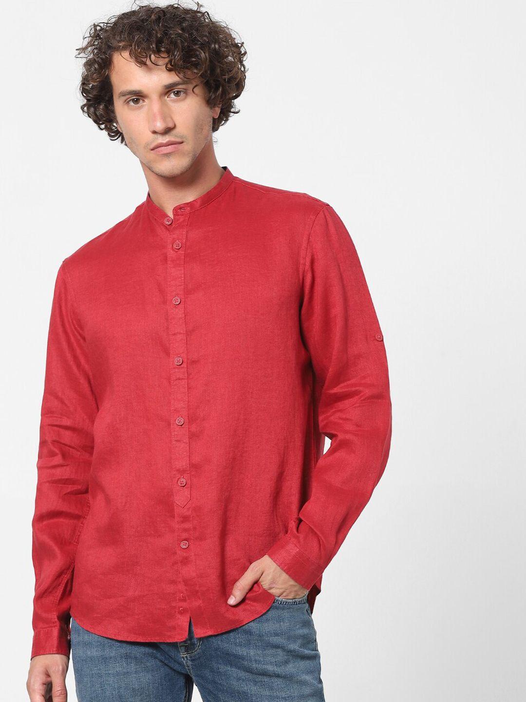 celio men red casual shirt