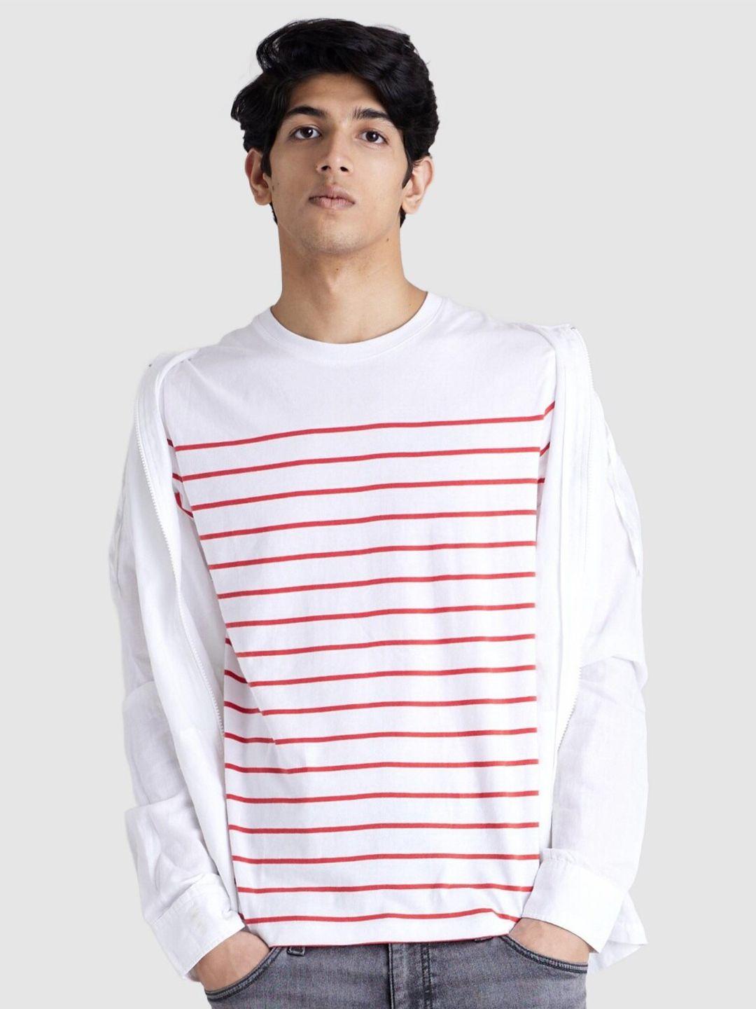 celio men round neck striped cotton t-shirt