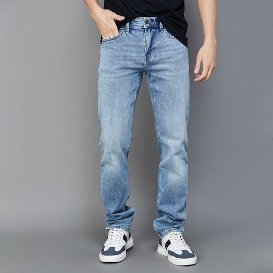 celio men stonewashed regular straight jeans