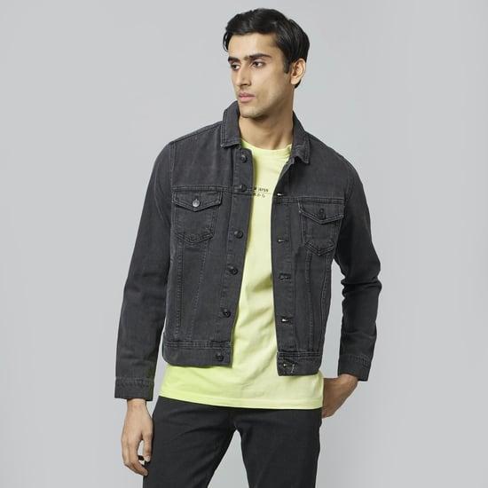 celio men washed denim jacket