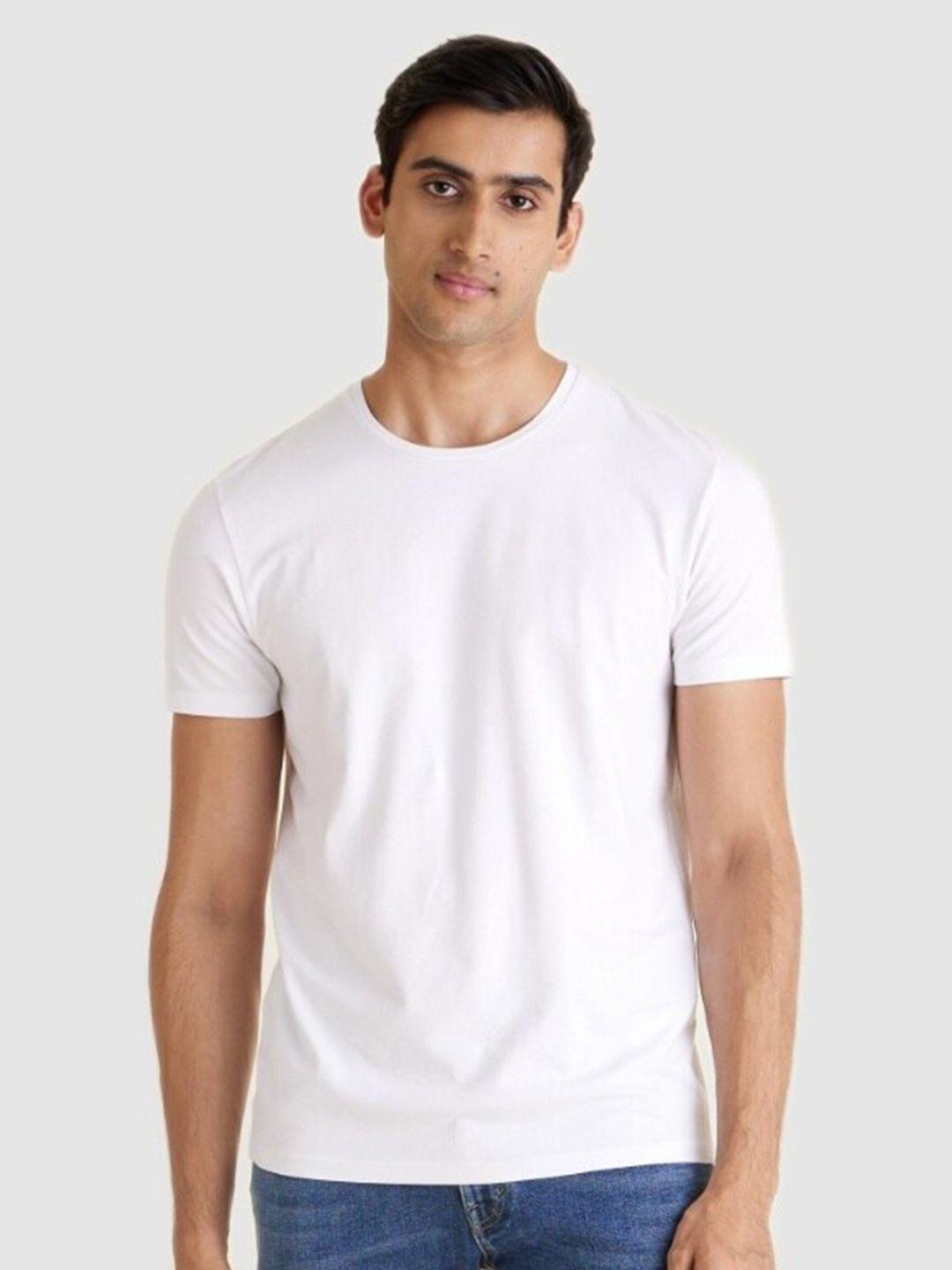 celio men white cotton t-shirt