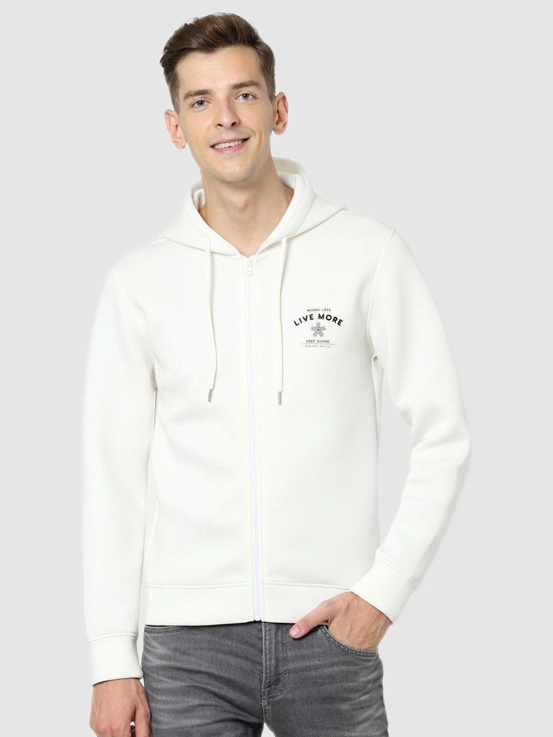 celio men white hooded sweatshirt