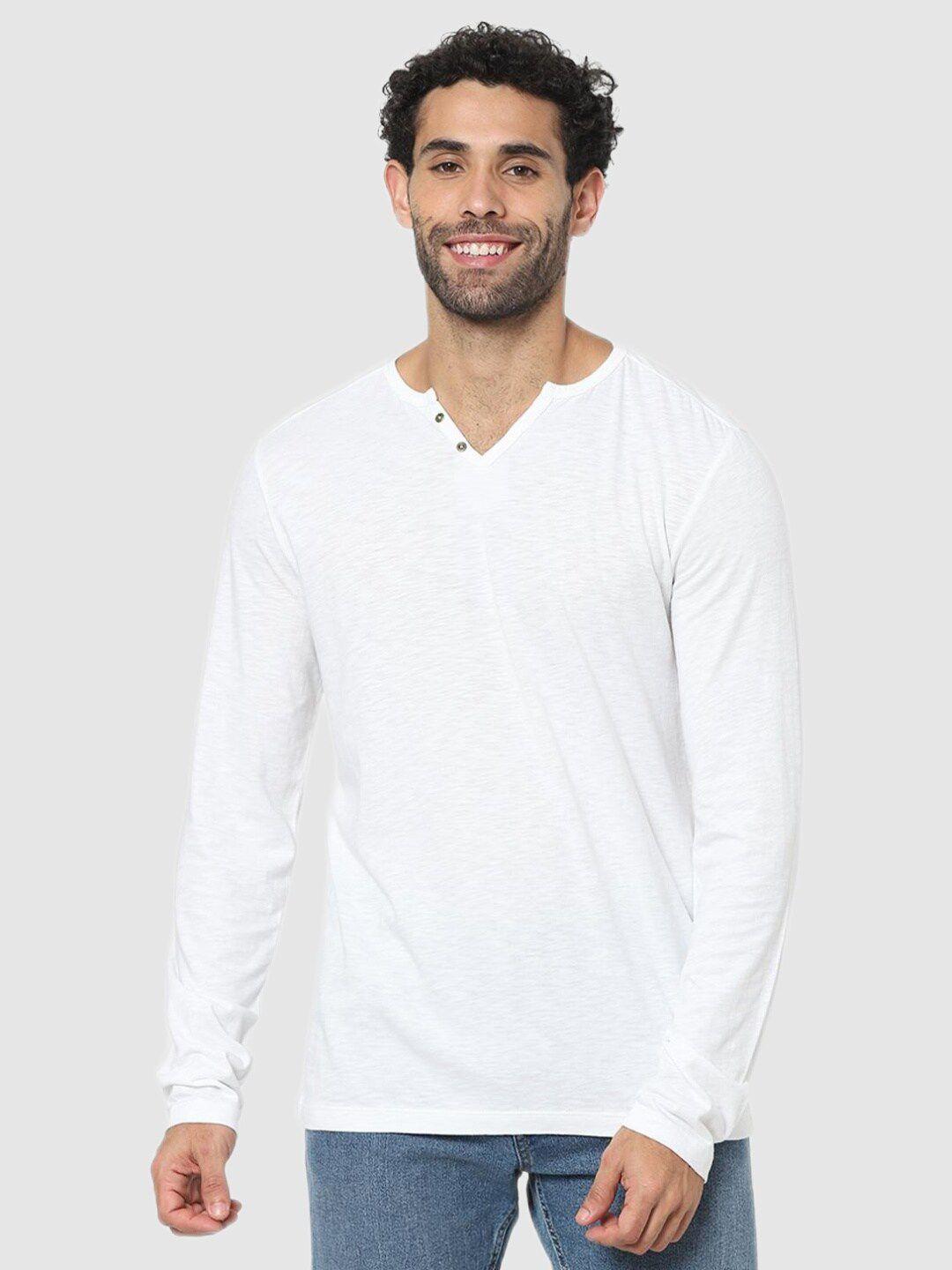 celio men white v-neck t-shirt
