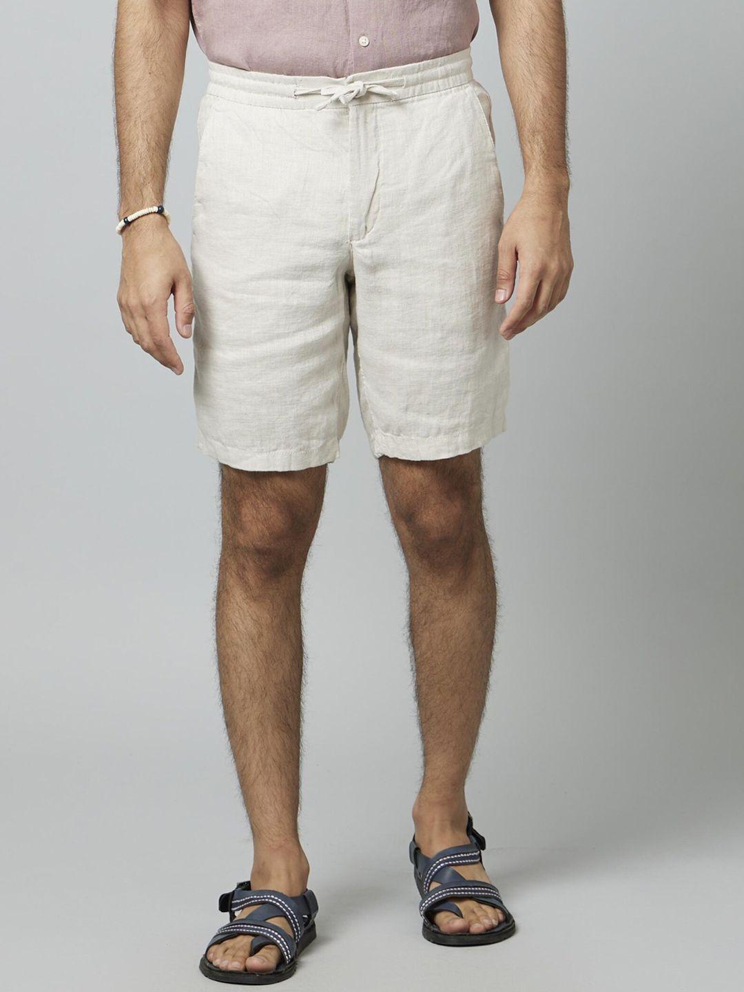 celio mid-rise linen shorts