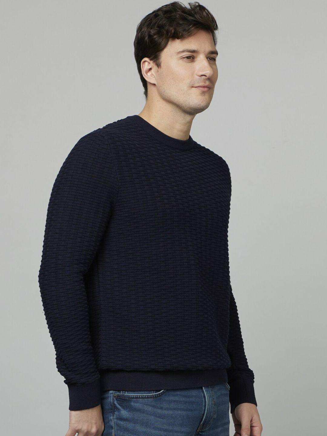 celio quirky self design long sleeve cotton pullover