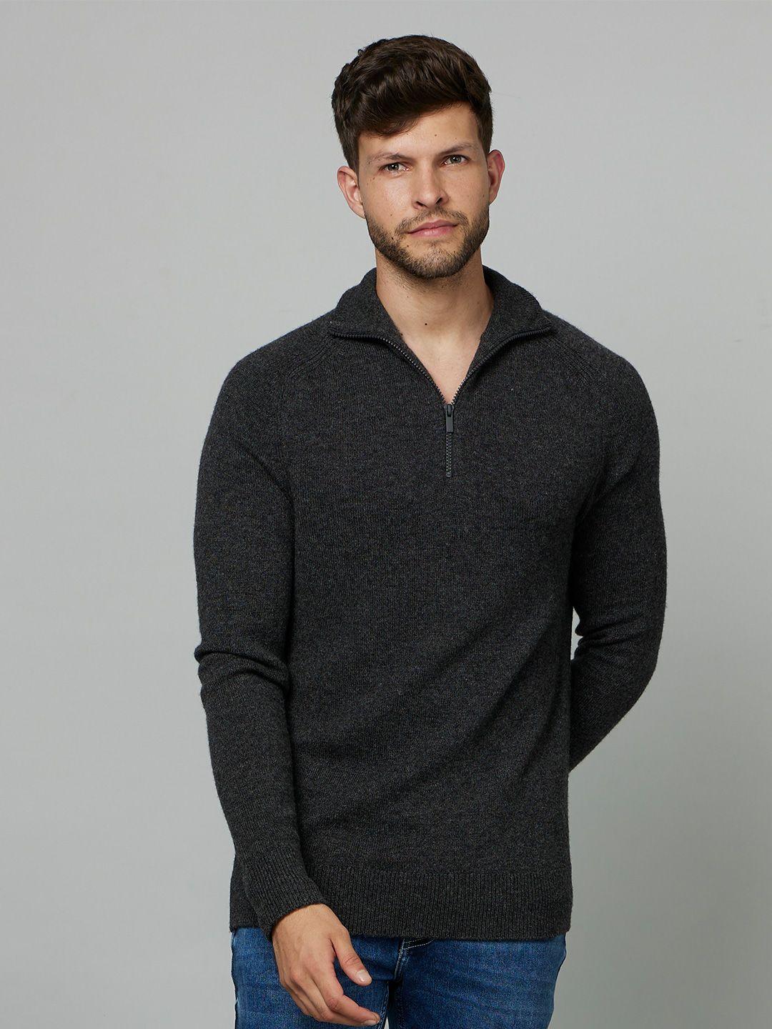 celio shirt collar woollen cotton pullover