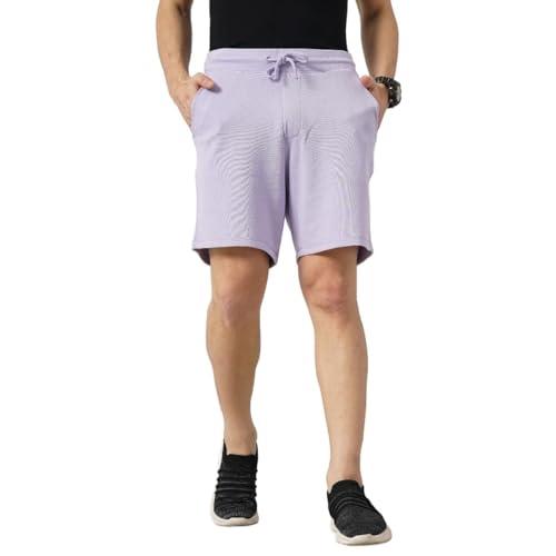 celio solid lavender cotton shorts