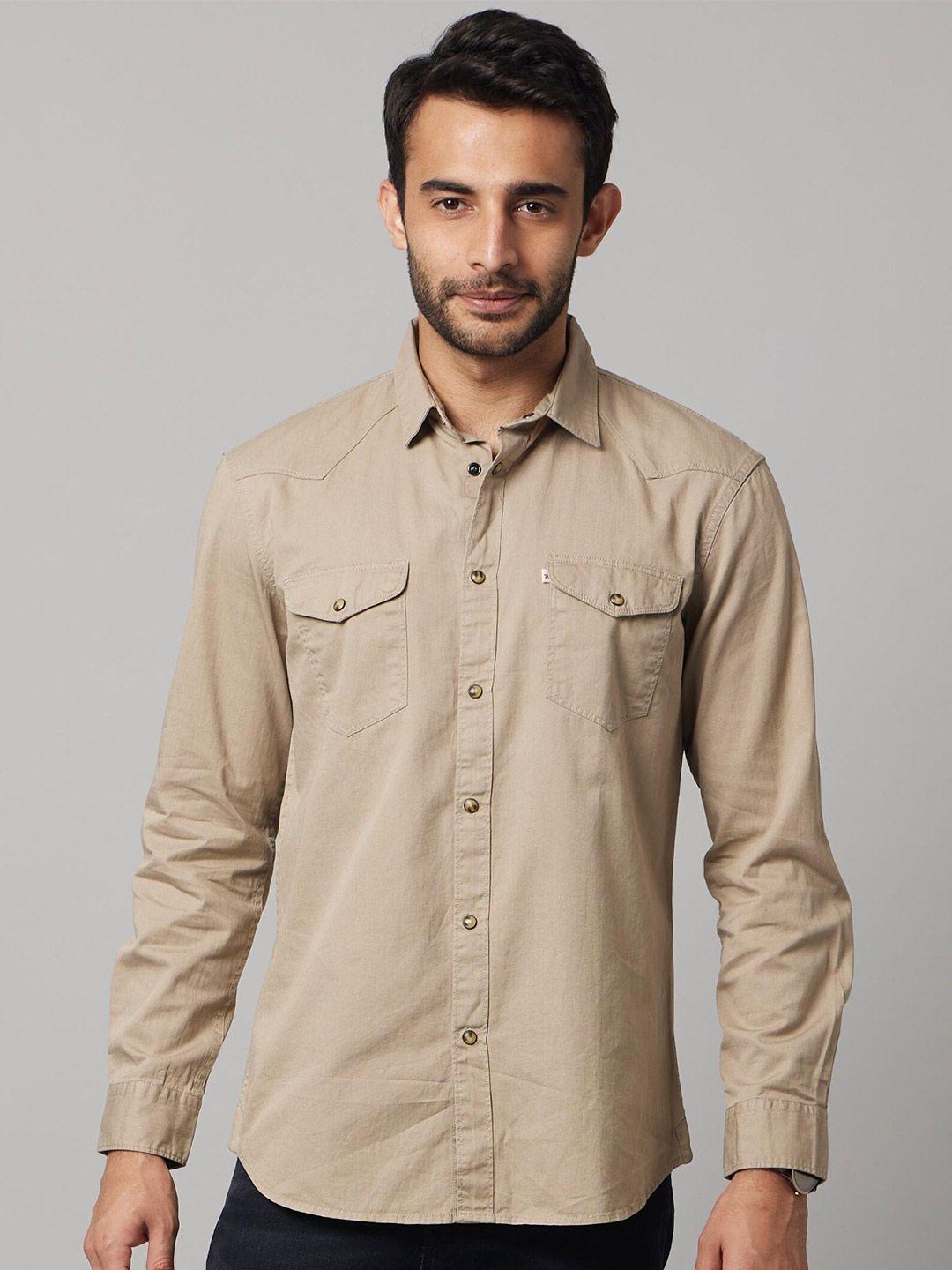 celio spread collar cotton casual shirt