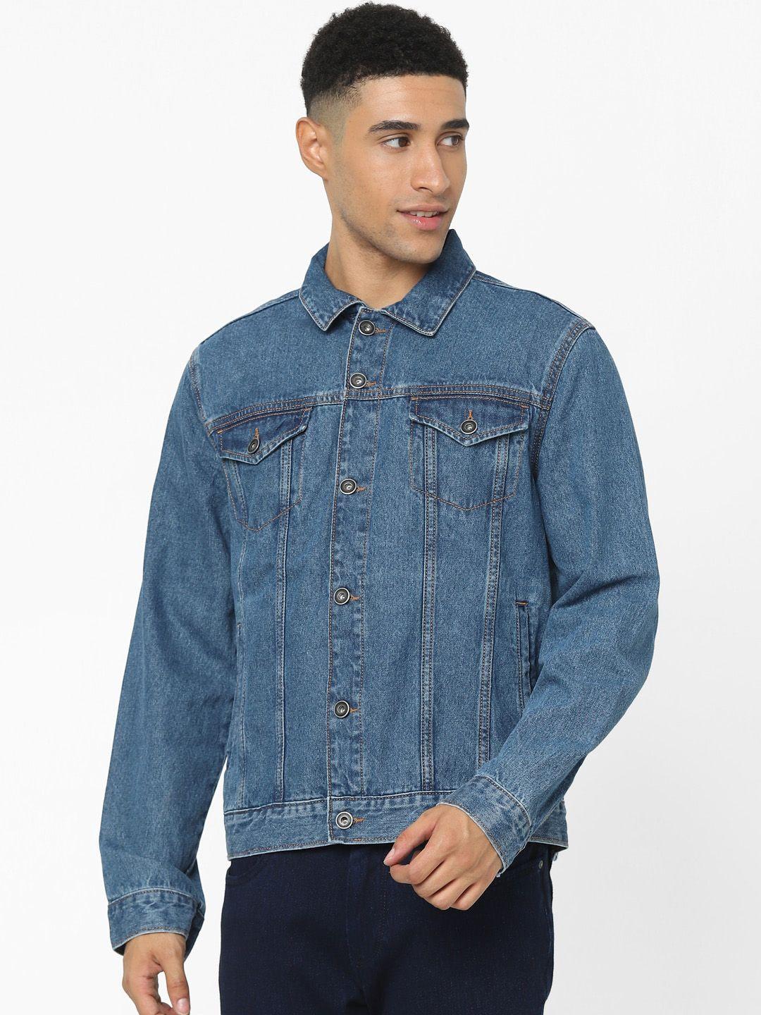 celio washed denim cotton jacket