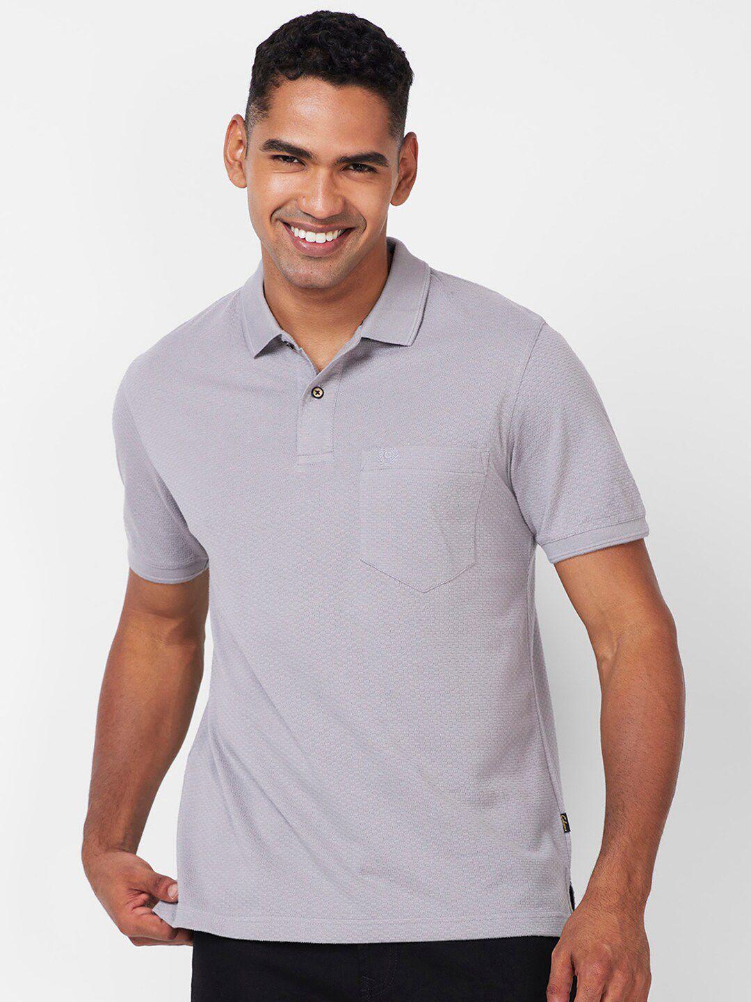 celsius regular fit jacquard polo collar t-shirt