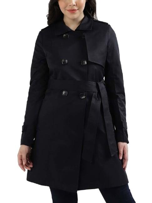 centrestage black regular fit formal coat