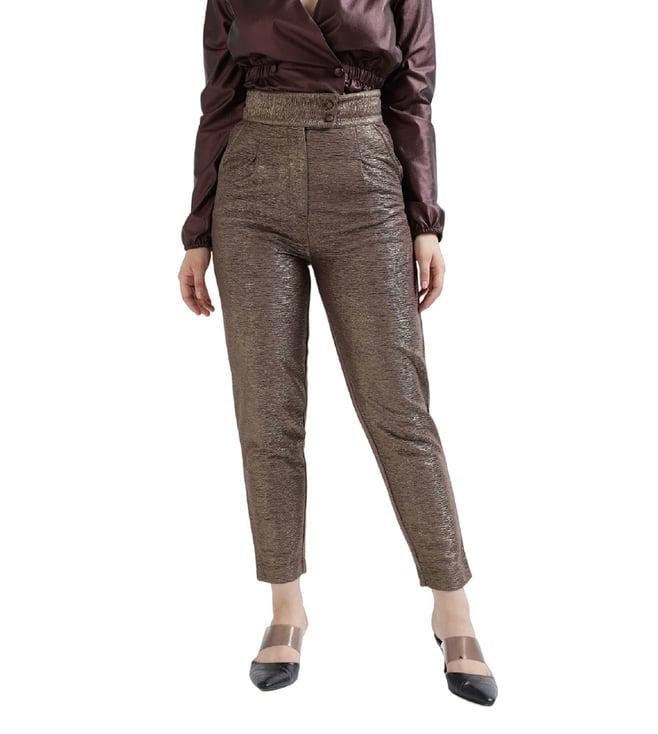 centrestage copper fashion slim fit pleated trousers