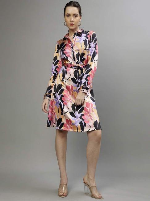 centrestage multicolored floral print a-line dress