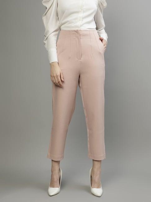 centrestage peach slim fit trousers