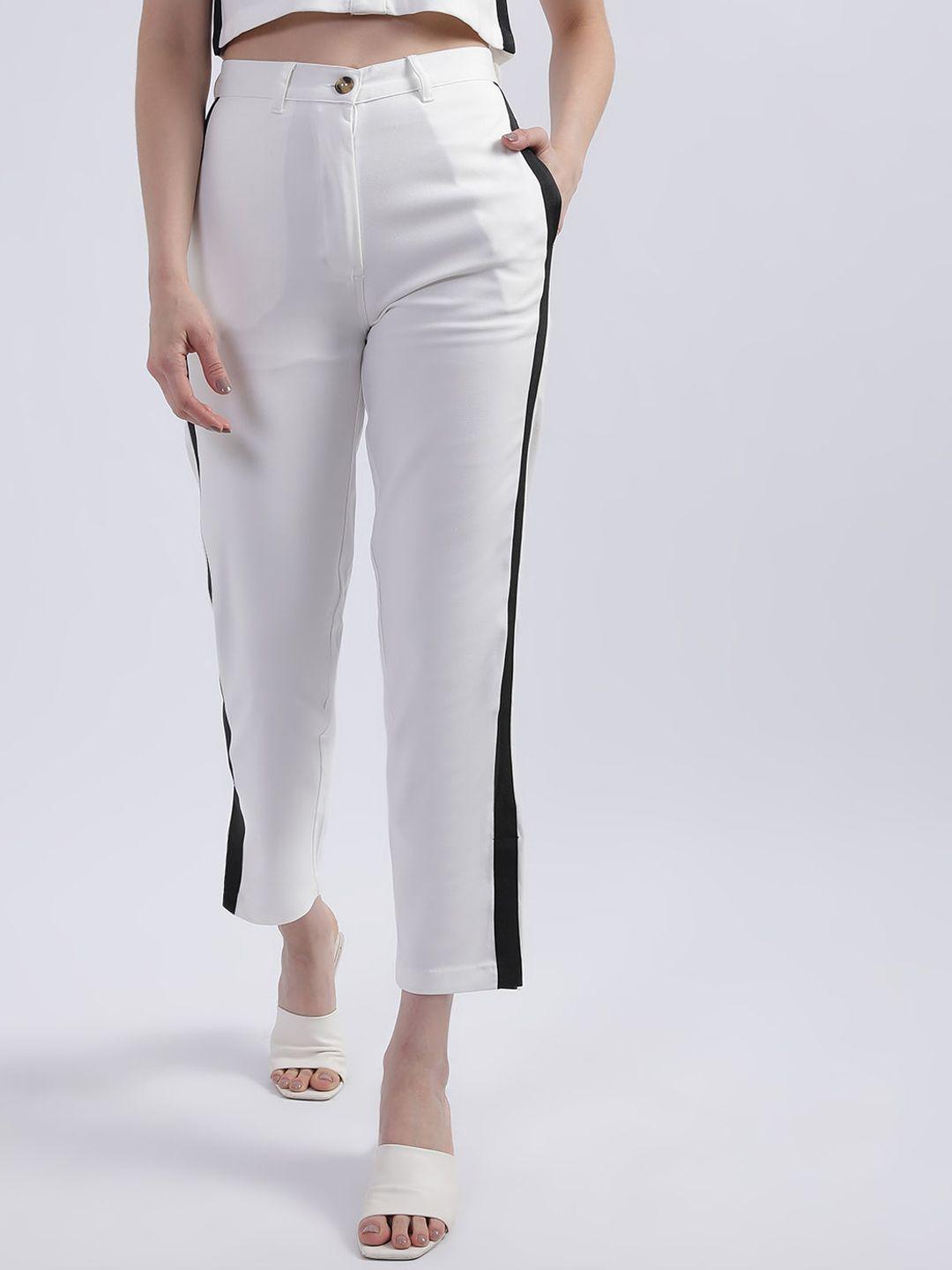 centrestage women off white high-rise trousers