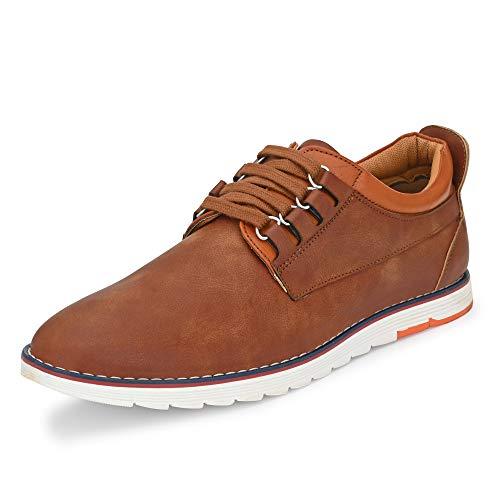 centrino men's 3323 brown sneakers-9 uk (x-wide) (5506-1)