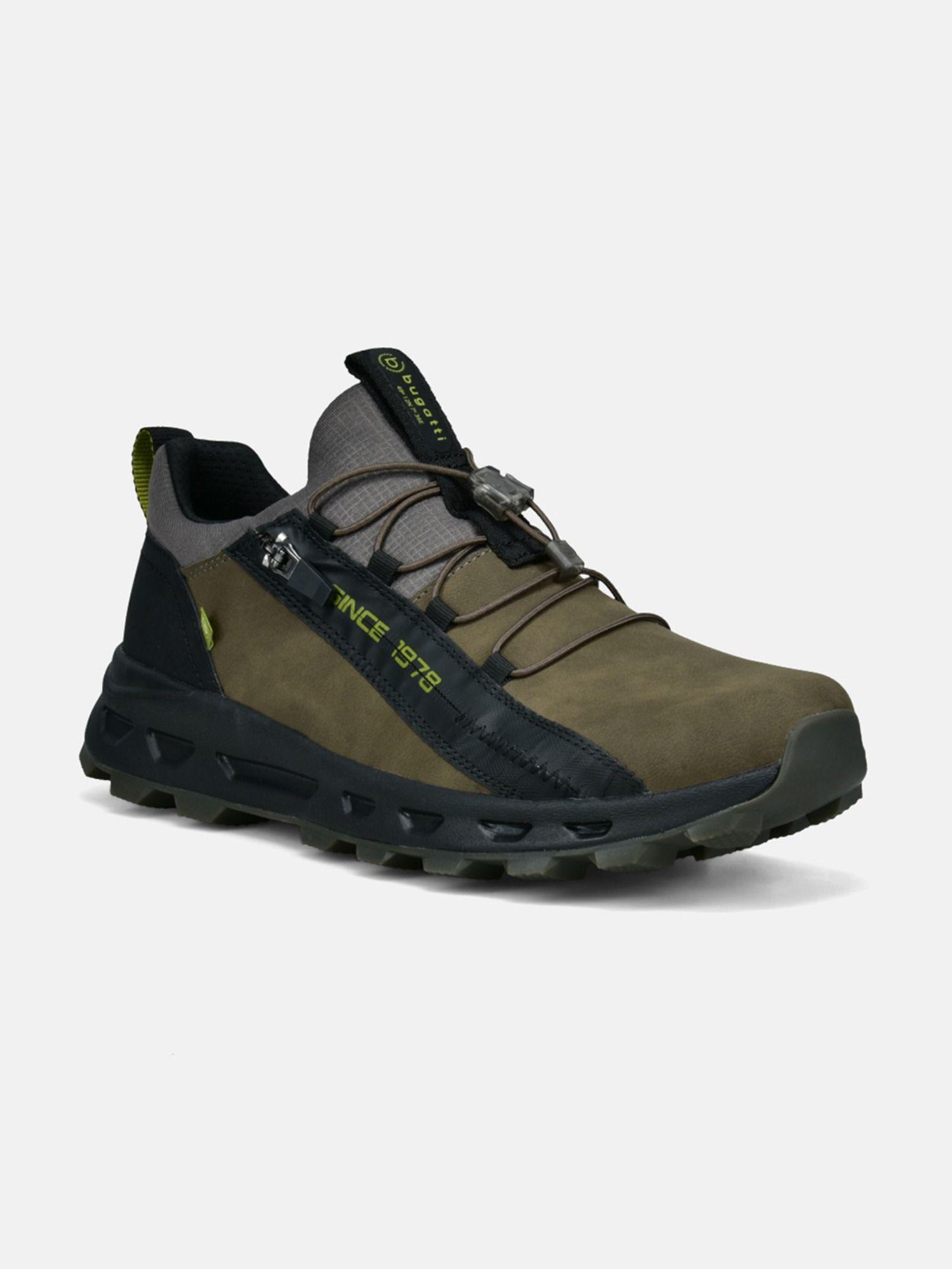 ceres dark olive & black men sports walking shoes