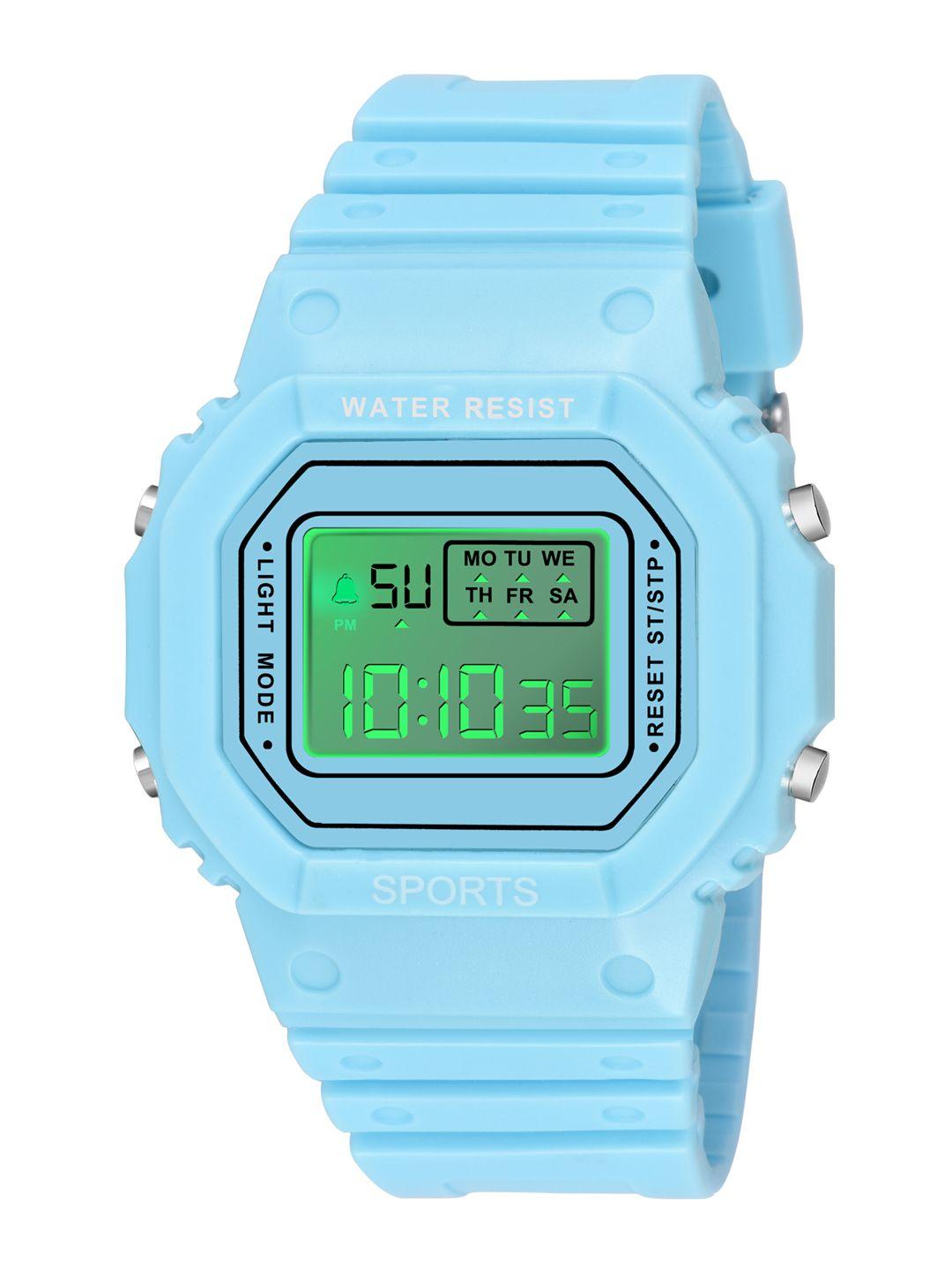 cero women blue brass dial & blue straps digital watch