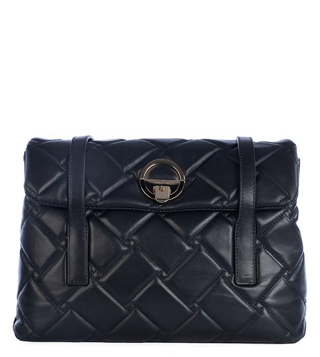 cerruti 1881 black quilted medium satchel
