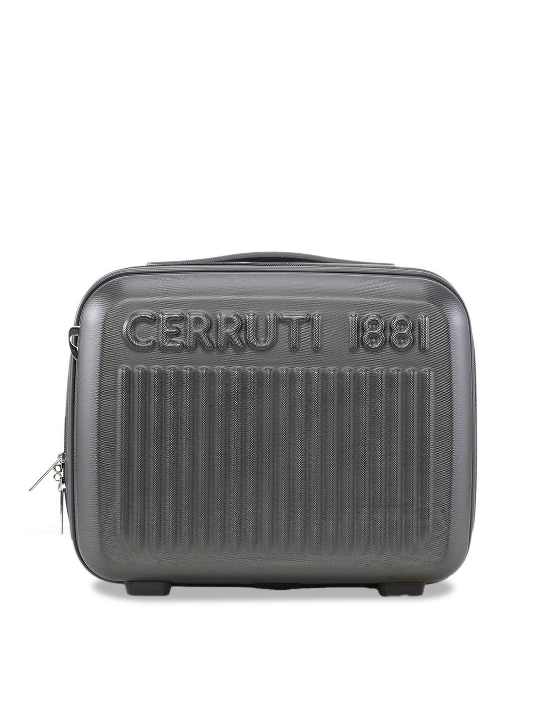 cerruti dark grey hard medium size beauty vanity bag