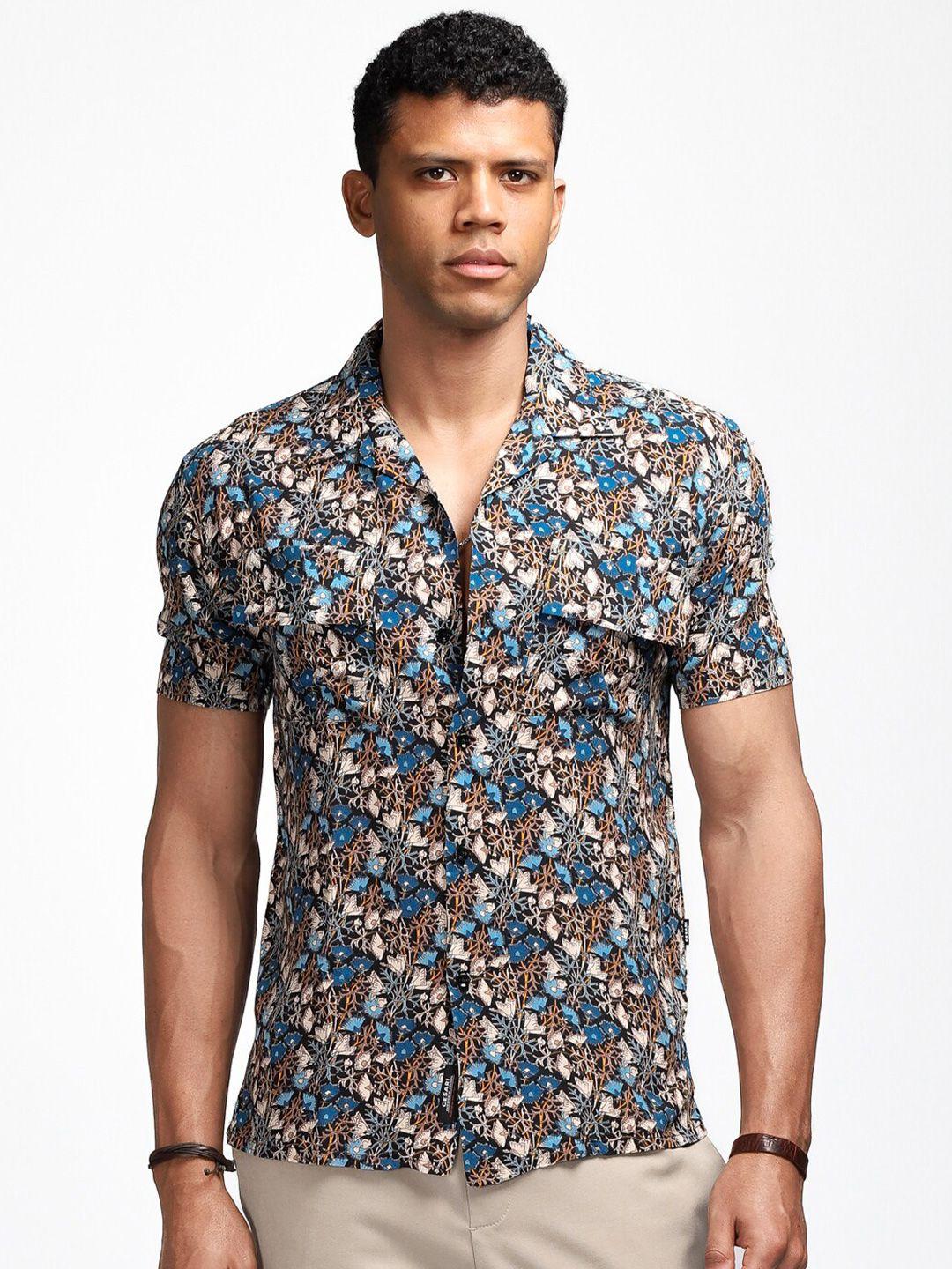 cesari london men multicoloured premium floral printed casual shirt