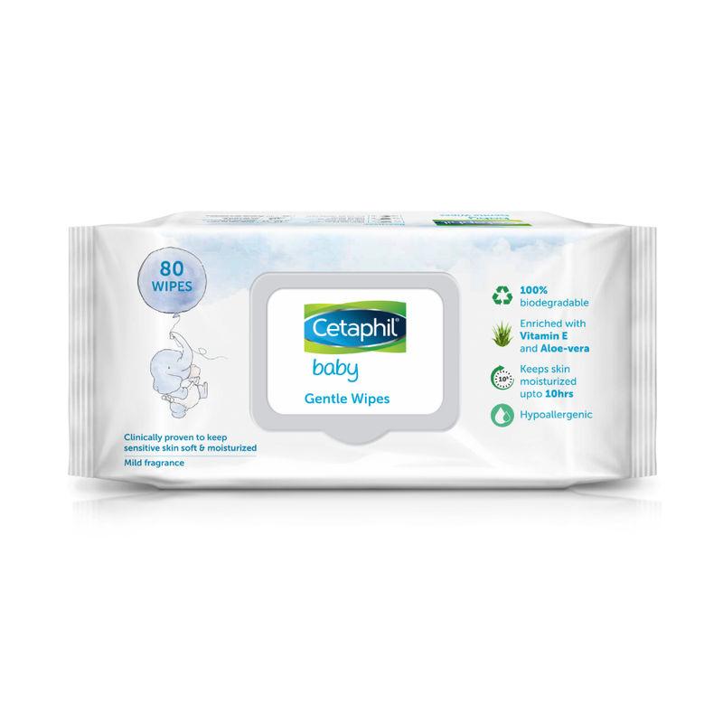 cetaphil baby gentle wipes with aloevera & vitamin e, 100% biodegradable