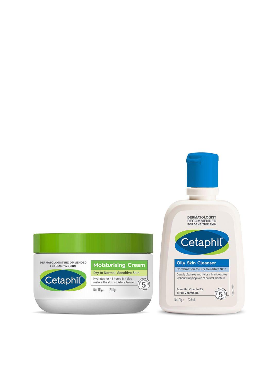 cetaphil set of moisturising cream 250 g & oily skin cleanser 125 ml