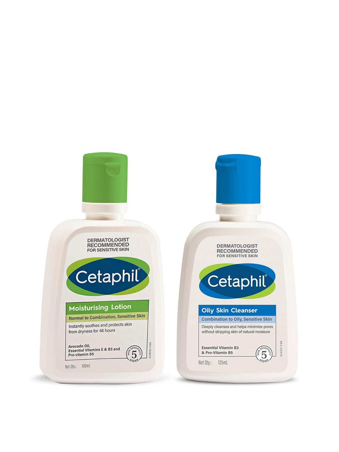 cetaphil set of moisturising lotion 100 ml & oily skin cleanser 125 ml