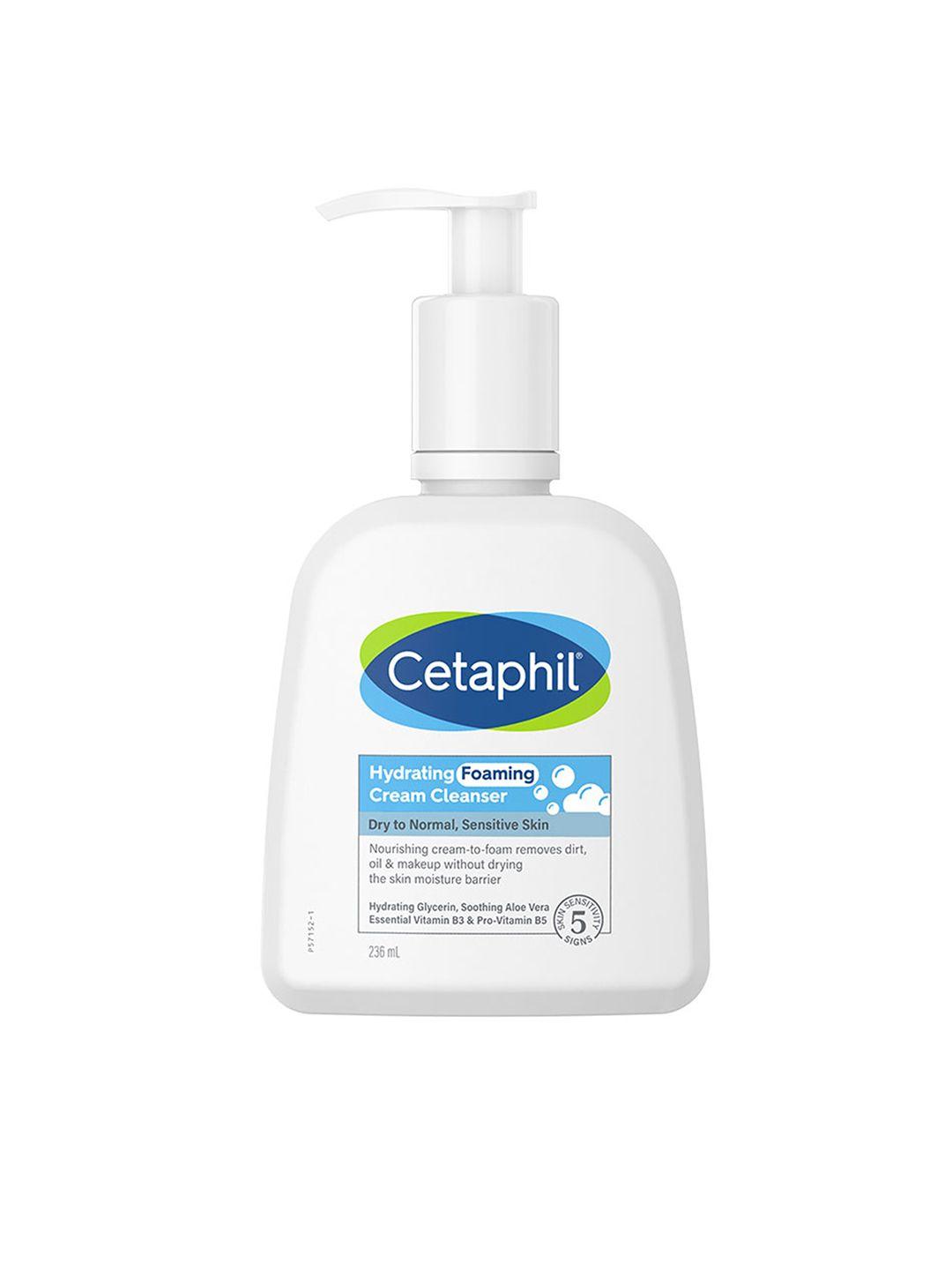 cetaphil hydrating foaming cream cleanser with aloevera & vitamin b3 - 236 ml