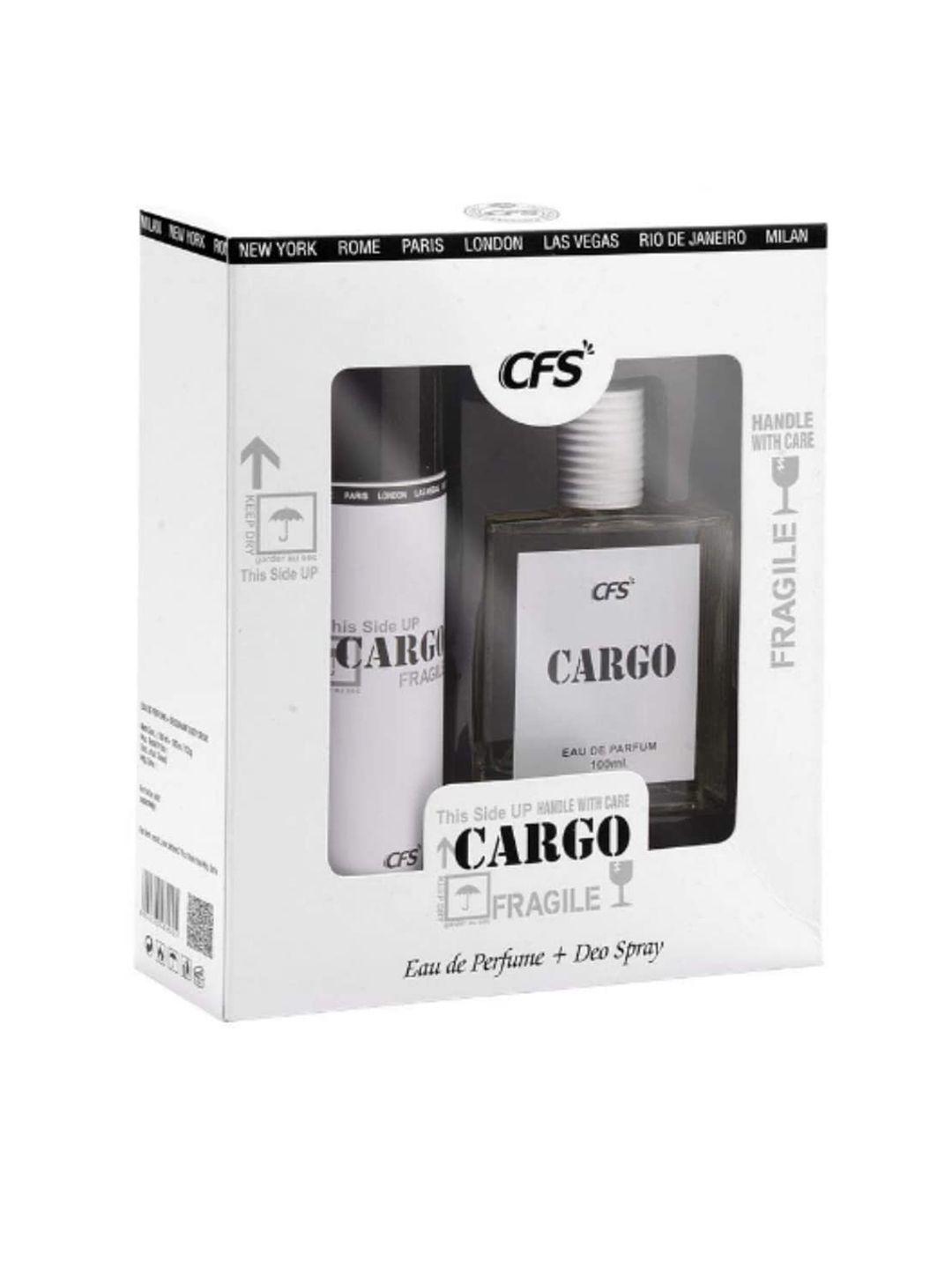 cfs cargo white perfume & deodorant gift set - 300 ml