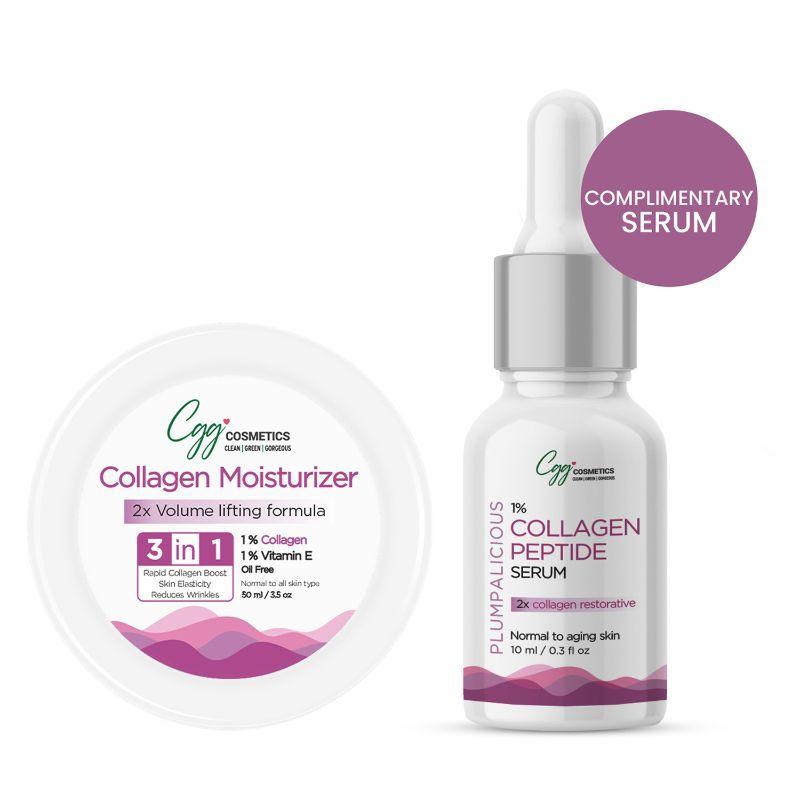 cgg cosmetics collagen moisturizer with free sample of 1% collagen serum,for younger looking skin