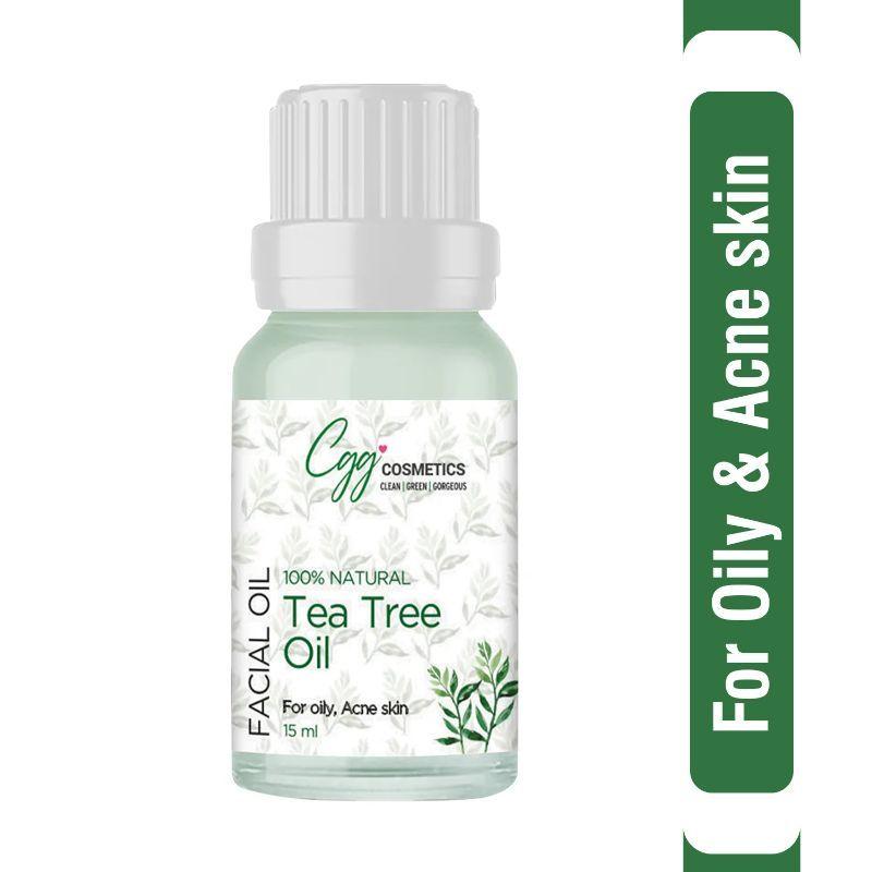 cgg cosmetics tea tree facial essential oil for acne, blemish, hyperpigmentation
