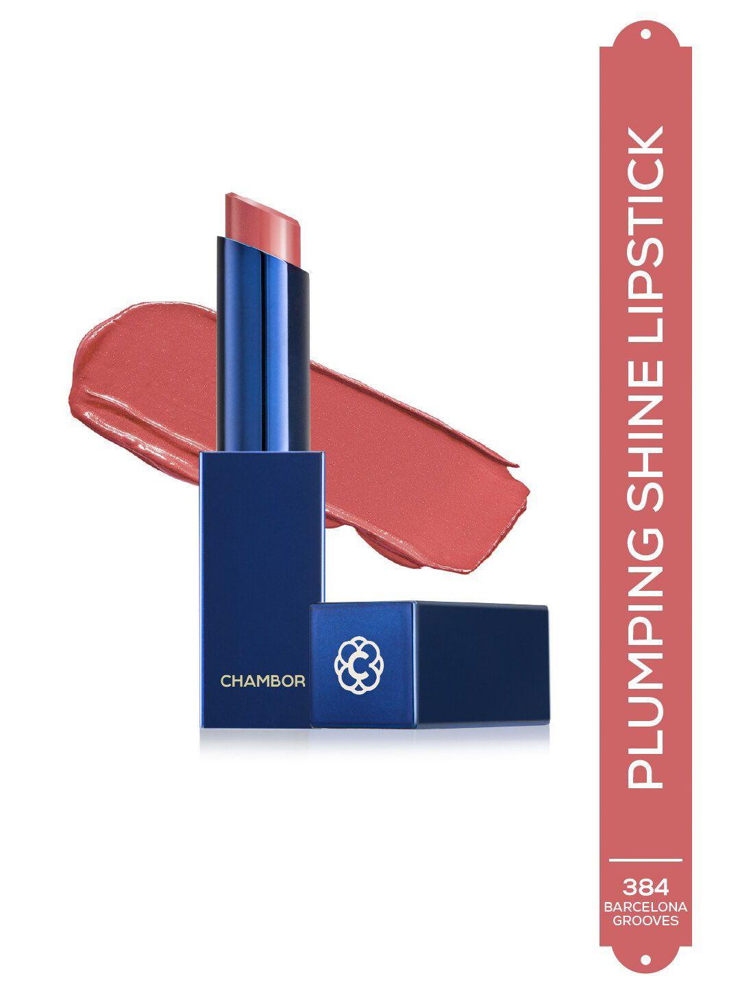 chambor tres shine plump long-lasting lipstick with shea butter - barcelona grooves 384