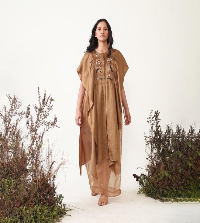 chambray & co brown elements tuva kaftan with pants