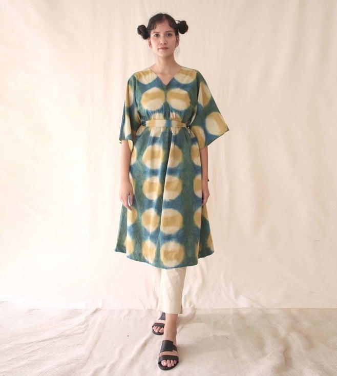 chambray & co miyu shibui green dress & pant set