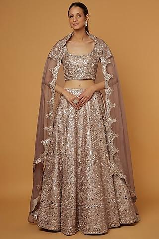 champagne gold embroidered lehenga