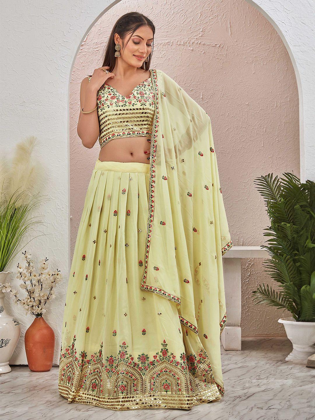 chandbaali embellished sequinned ready to wear lehenga & blouse with dupatta
